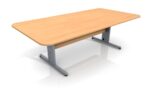 Site Office Conference Table – Seats 6-8, Silver Frame, 2400mm