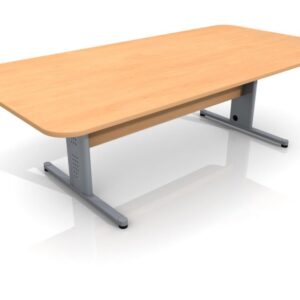 Site Office Conference Table – Seats 6-8, Silver Frame, 2400mm