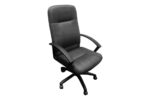 Site Office Manager Chair – High Back, Swivel, Gas Lift, Black Leather Look