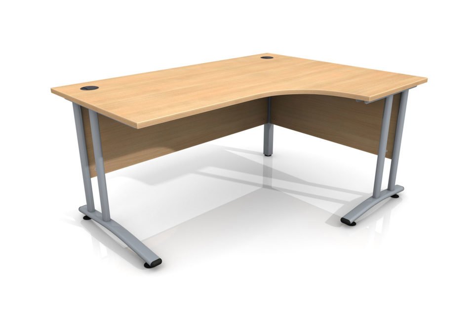 Site Office Right Hand Curved Desk – 1600mm, 25mm Top