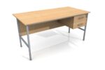 Site Office Single Pedestal Desk – 1500mm, Lockable Drawers