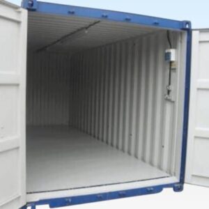 20 ft Flat Floor Bunded Storage Container – Corten Steel, 24 Vents, Steel Bunded Floor.