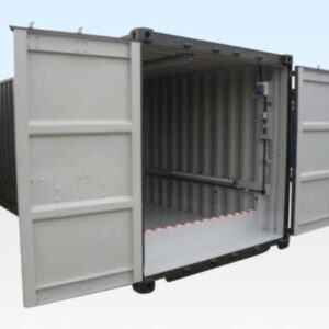 20 ft Raised Bunded Storage Container – 300mm Bund, Corten Steel, 24 Vents_