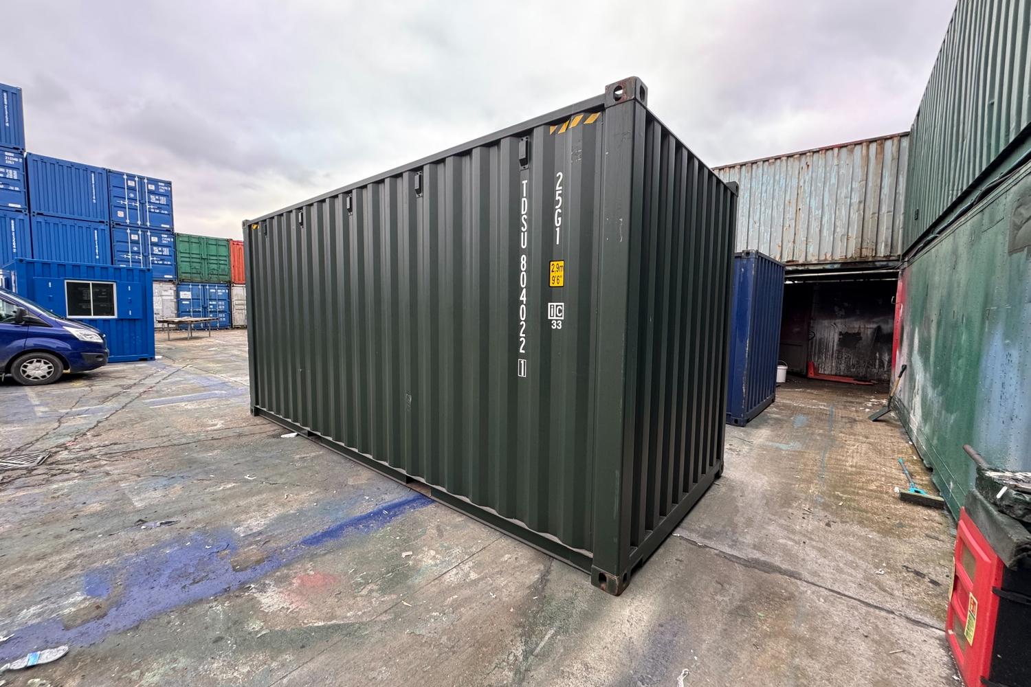20 ft Shipping Container – Dark Green - Corten Steel, CSC Plated, 28mm Marine Ply Floor - Image 4