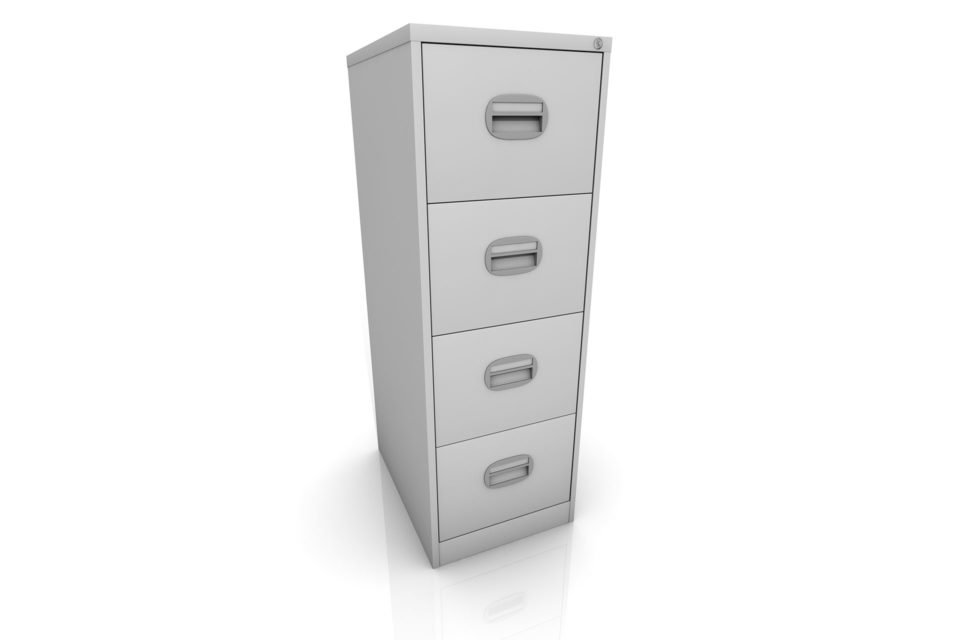 Site Office 4 Drawer Metal Filing Cabinet – Lockable, 30kg per Drawer