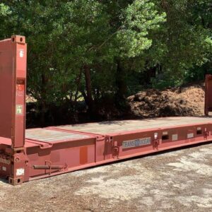 40 ft Flat Rack Shipping Container – Collapsible Ends, Lashing Rings, CSC Plated