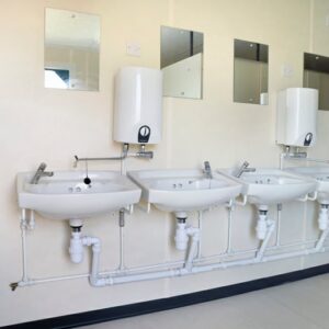 20 ft Steel Toilet Cabin – 4+1 Configuration, Anti-Vandal Construction