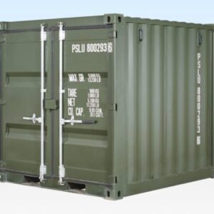 8 ft Shipping Container – Green, Corten Steel, 28mm Marine Ply Floor