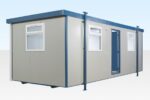 24ft x 10ft Jackleg Cabin – Open Plan, Goosewing Grey, Electric Heater