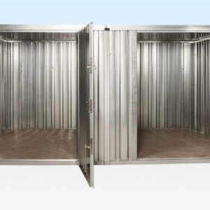 3m Side Linked Flat Pack Container Bundle – Galvanised, 11.3m² Area, 2 Units + Linking Kit
