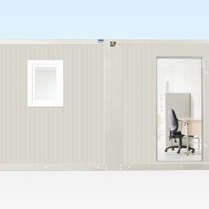 6.5m x 4.6m Side Linked Flat Pack Office – Two Cabins with Linking Kit