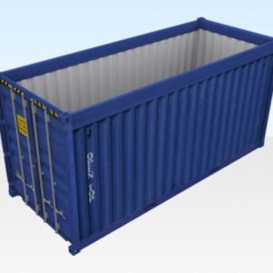 20 ft Open Top Container – Removable Bows, Weatherproof Tarpaulin, Lashing Rings